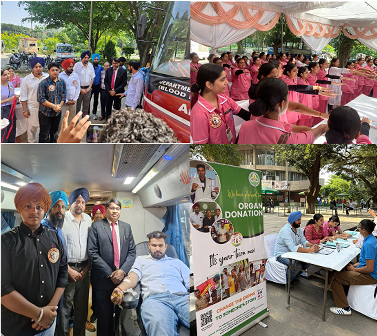 रोट्टो पीजीआईएमईआर और ट्रांसफ्यूजन मेडिसिन विभाग, ने उधम एनजीओ के सहयोग से पंजाब विश्वविद्यालय में 'स्वस्थ नारी, सशक्त परिवार अभियान' के तहत अंग और रक्त दान शिविर का आयोजन किया।